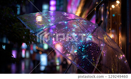 夜城裡盛開的透明花傘 129249460