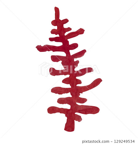 Hand painted watercolor algae on a white background. Ideal for postcards, printing on wallpaper, fabric Hand painted watercolor algae on a white background. Ideal for postcards, printing on wallpaper, fabric 129249534