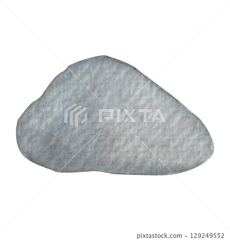 Hand painted watercolor stone on a white background. Ideal for postcards, printing on wallpaper, fabric 129249552