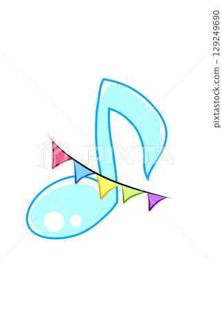 Flagged musical notes Flagged musical notes 129249690