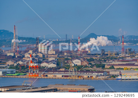 [Fukuoka Prefecture] Kitakyushu City and the coastal industrial area seen from Mt. Takato 129249695