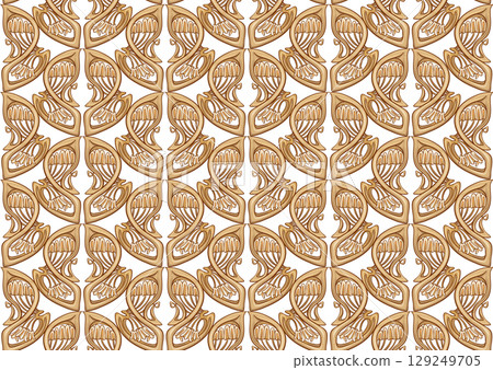 Decorative flowers and leaves in art nouveau style Decorative flowers and leaves in art nouveau style 129249705