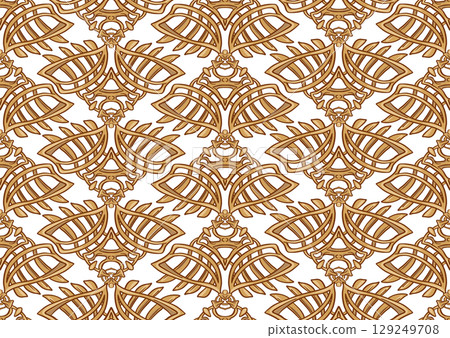Decorative flowers and leaves in art nouveau style 129249708