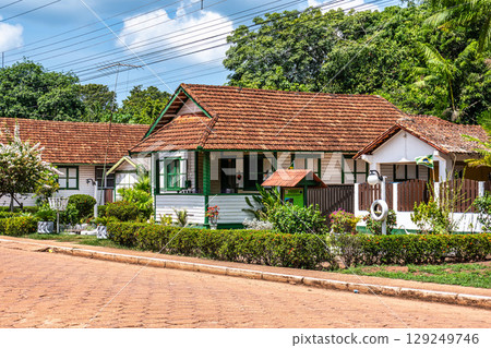 American-style houses in Belterra, Para in Brazil. American village built by Henry Ford American-style houses in Belterra, Para in Brazil. American village built by Henry Ford 129249746