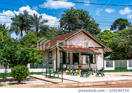 American-style houses in Belterra, Para in Brazil. American village built by Henry Ford 129249754