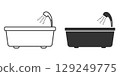 Nursing bathtub and shower monochrome icon 129249775