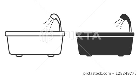 Nursing bathtub and shower monochrome icon 129249775