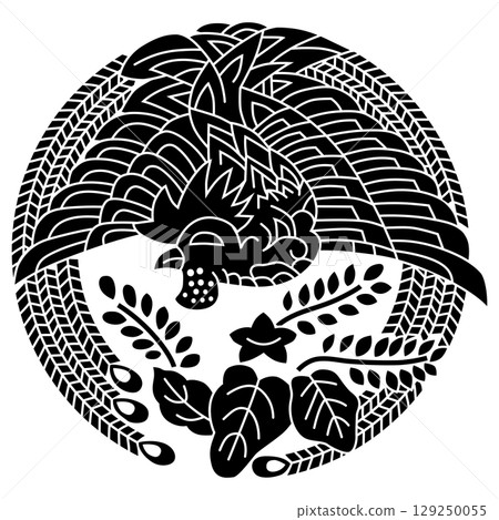 這是家族徽章。它是一隻站在泡桐樹上的鳳凰。 這是家族徽章。它是一隻站在泡桐樹上的鳳凰。 129250055