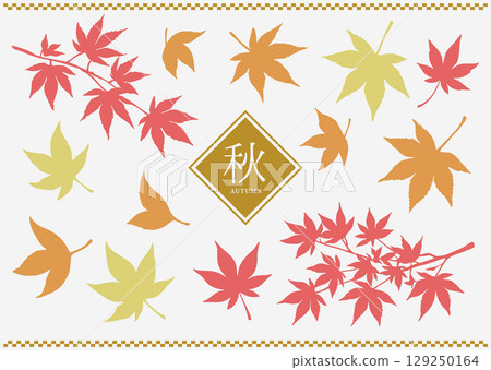 Simple autumn leaf silhouette 129250164