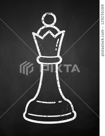 Vector illustration of chess queen piece Vector illustration of chess queen piece 129250169