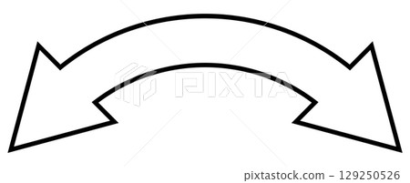 Double sided arrow outlined Double sided arrow outlined 129250526