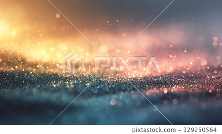 夢幻般的散景效果光粒子背景 129250564