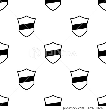 Seamless pattern with shield line icons. 129250692