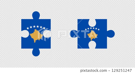 Puzzle Pieces with Kosovo Flag. 129251247