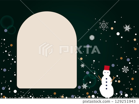 Christmas holiday illustration material. Christmas banner material with snowmen and snowflakes. 129251943