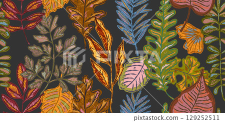 seamless pattern with hand drawn feathers 129252511