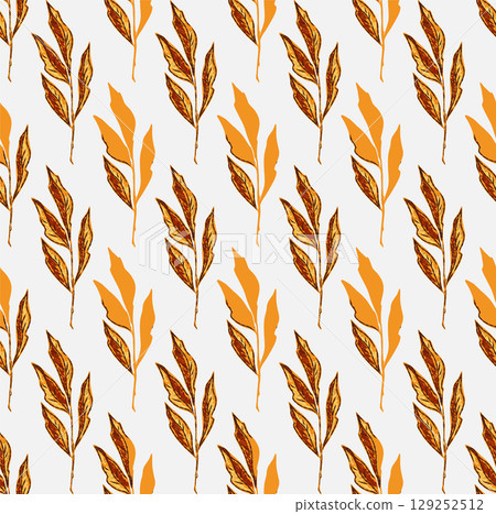 seamless pattern with yellow leaves seamless pattern with yellow leaves 129252512