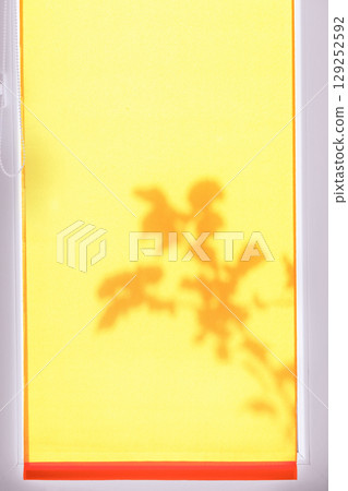Garden leaves shadows on window blinds. Leaf shadow overlay effect on bright canvas, botany silhouettes soft texture Garden leaves shadows on window blinds. Leaf shadow overlay effect on bright canvas, botany silhouettes soft texture 129252592