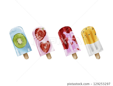 夏季繽紛水果冰棒 夏季繽紛水果冰棒 129253297