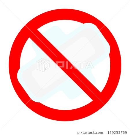 Prohibition throw pad in toilet 129253769