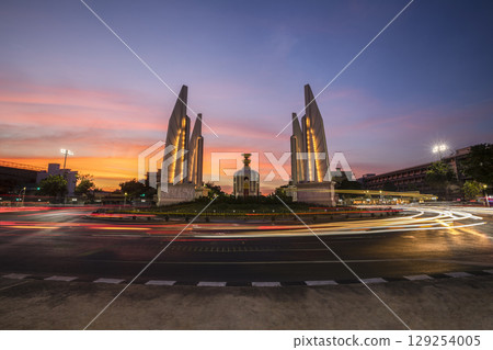 The Democracy Monument is a historical of constitution monument in Bangkok, Thailand. 129254005