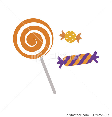 Cute Halloween candy vector illustration Cute Halloween candy vector illustration 129254104