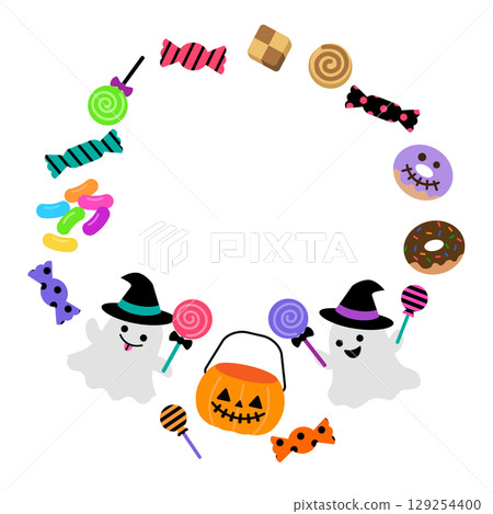 可愛的萬聖節糖果和鬼框搗蛋 129254400