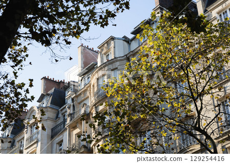 Old and expensive residential building in the city center of Paris, France 129254416