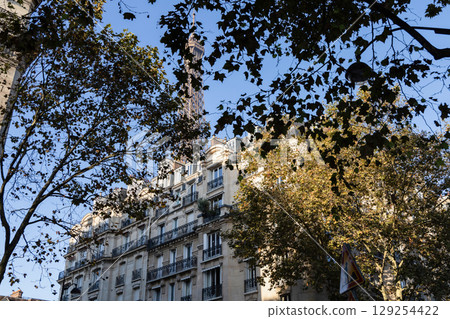 Old and expensive residential building in the city center of Paris, France Old and expensive residential building in the city center of Paris, France 129254422