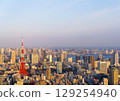 Golden cityscape overlooking Tokyo Bay and Tokyo Tower 129254940