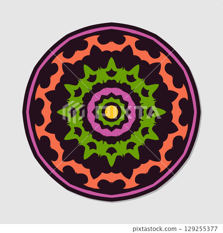 Vector floral mandala 129255377