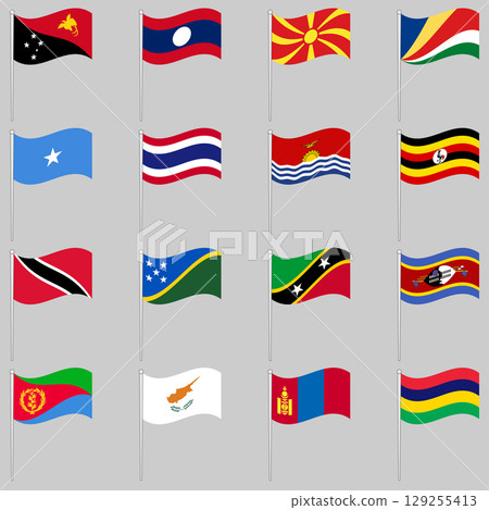 Large set of flags of different countries 129255413