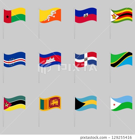 Large set of world flags 129255416