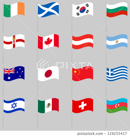 Set of flags of national countries 129255417