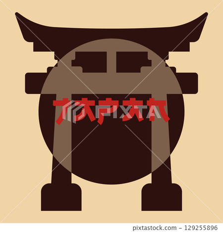 Japanese torii gate pattern. Vector 129255896