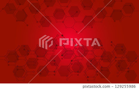 Hexagonal red background with process flow chart Hexagonal red background with process flow chart 129255986