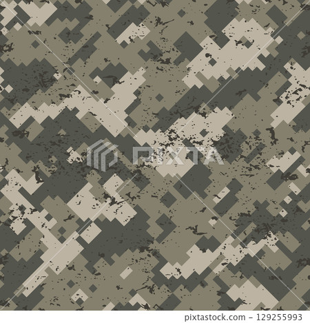 Seamless camouflage patterns in pixel style grunge Seamless camouflage patterns in pixel style grunge 129255993