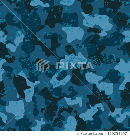 Soldier military camouflage in blue tones grunge 129255997