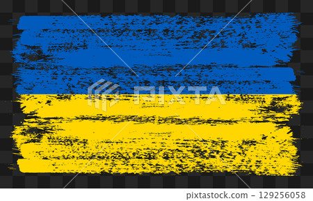 Ukraine flag in grunge style 129256058