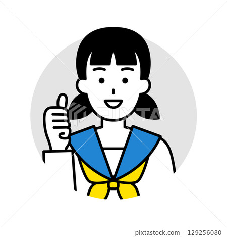 女學生圖標(好) 女學生圖標(好) 129256080