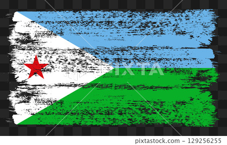 Djibouti flag in grunge style 129256255