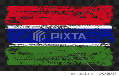 Gambia flag in grunge style 129256257