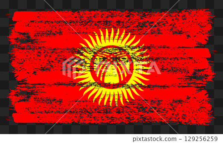 Kyrgyzstan flag in grunge style 129256259