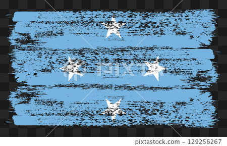 Micronesia flag in grunge style 129256267