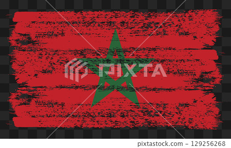 Morocco flag in grunge style 129256268