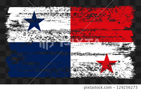 Panama flag in grunge style 129256273