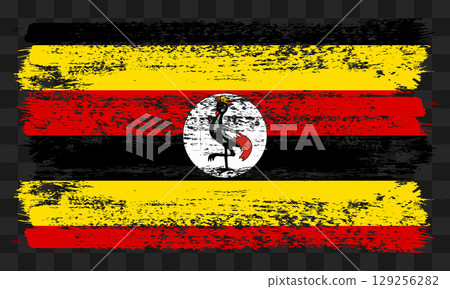 Uganda flag in grunge style 129256282