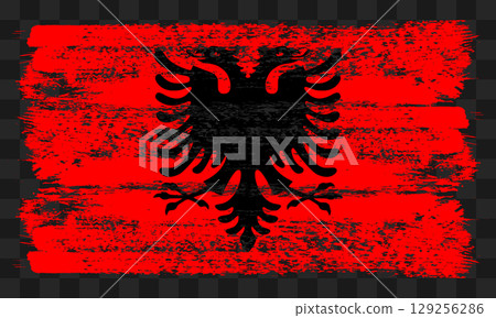 Albania flag in grunge style 129256286