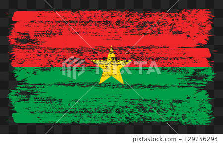 Burkina Faso flag in grunge style 129256293