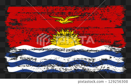 Kiribatiflag in grunge style 129256308